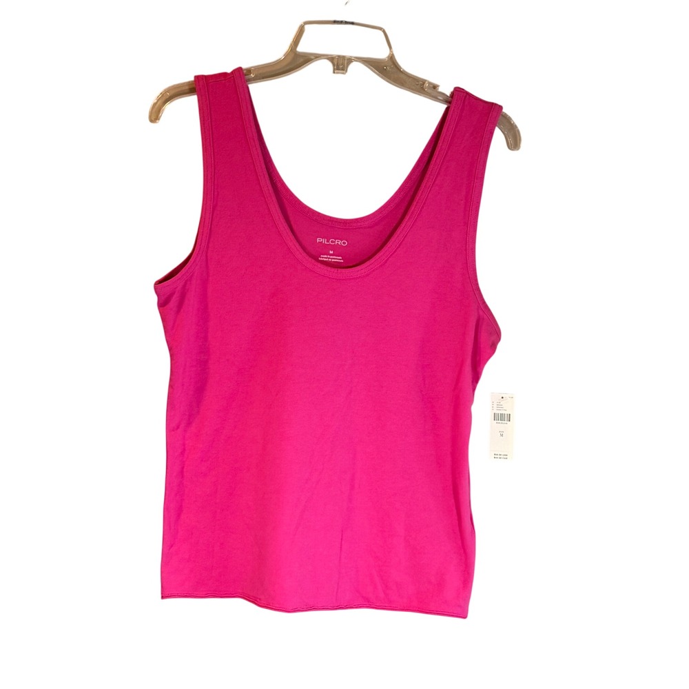 Pilcro‎ Tank Top NEW Womens M Pink Scoop Neck Cotton Blend Staple Elevated Basic
